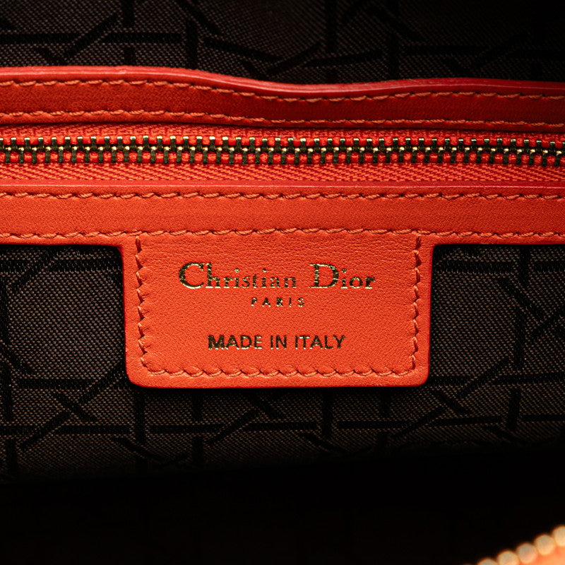 Dior Lady Dior Lambskin Handbag Orange