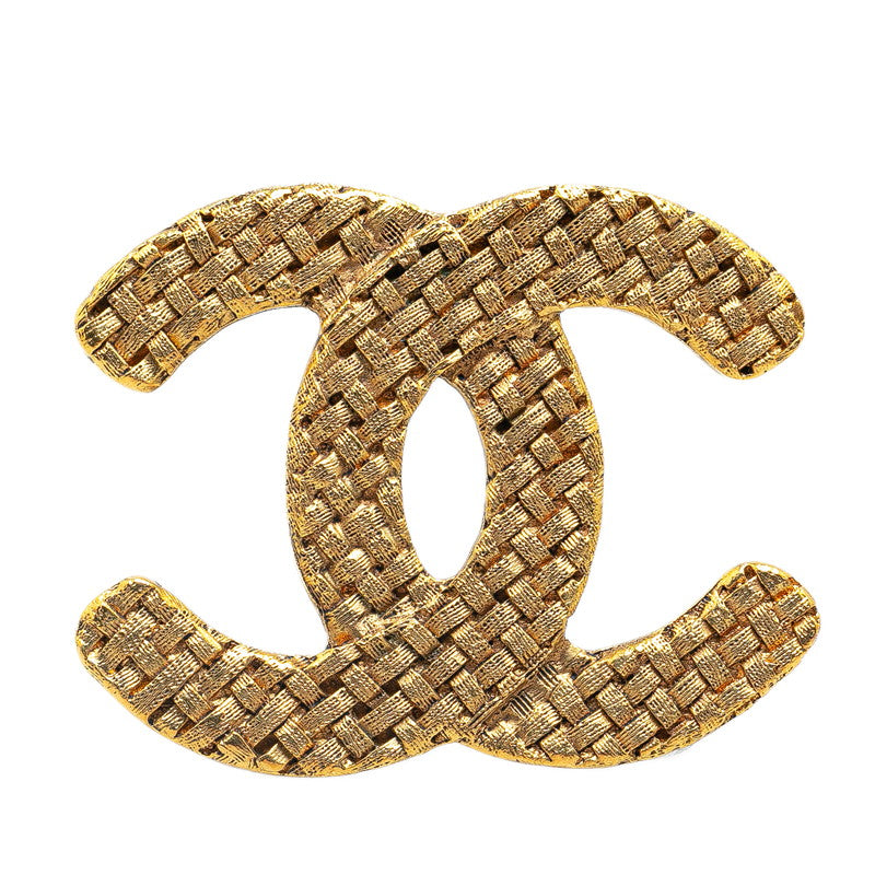 Chanel Vintage Coco Mark Gold Plated Brooch in Very Good Condition