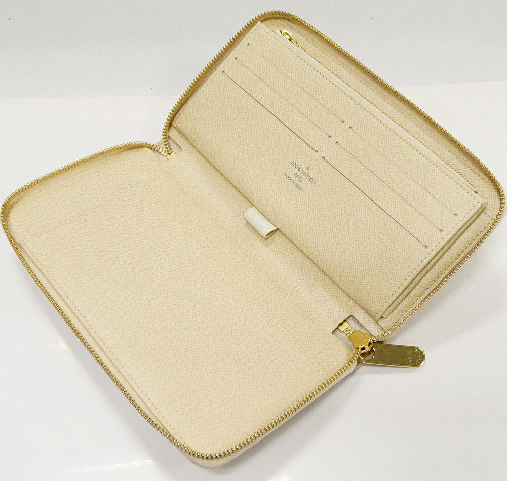 Pre-Loved Louis Vuitton Damier Azur Zippy Organizer Long Wallet N60012 Lv