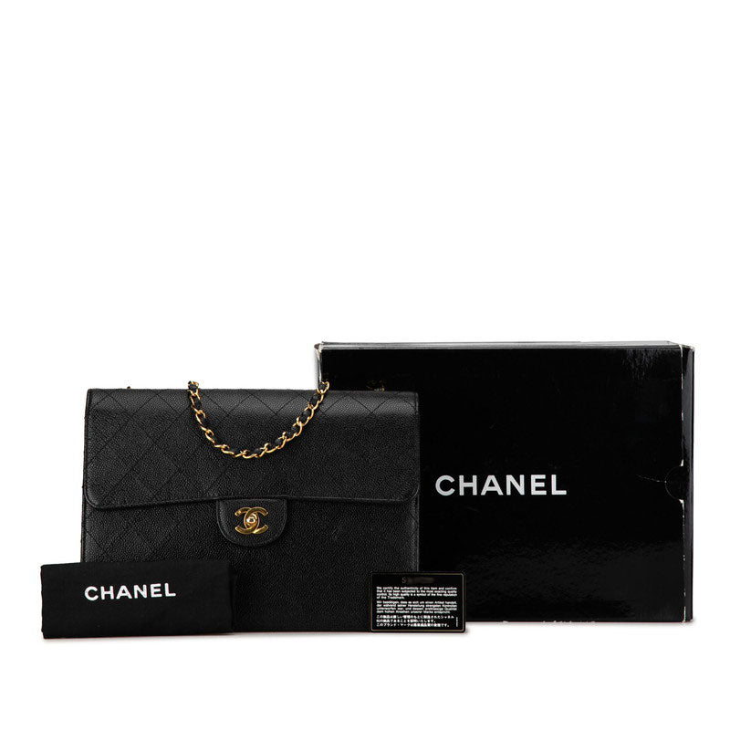 Chanel Caviar Skin Matelasse 30 Single Flap Chain Shoulder Bag