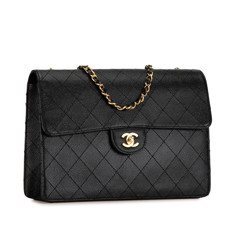 Chanel Caviar Skin Matelasse 30 Single Flap Chain Shoulder Bag