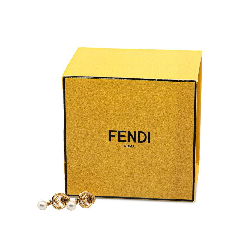 Fendi Gold Plated Faux Pearl Earrings in Great Condition