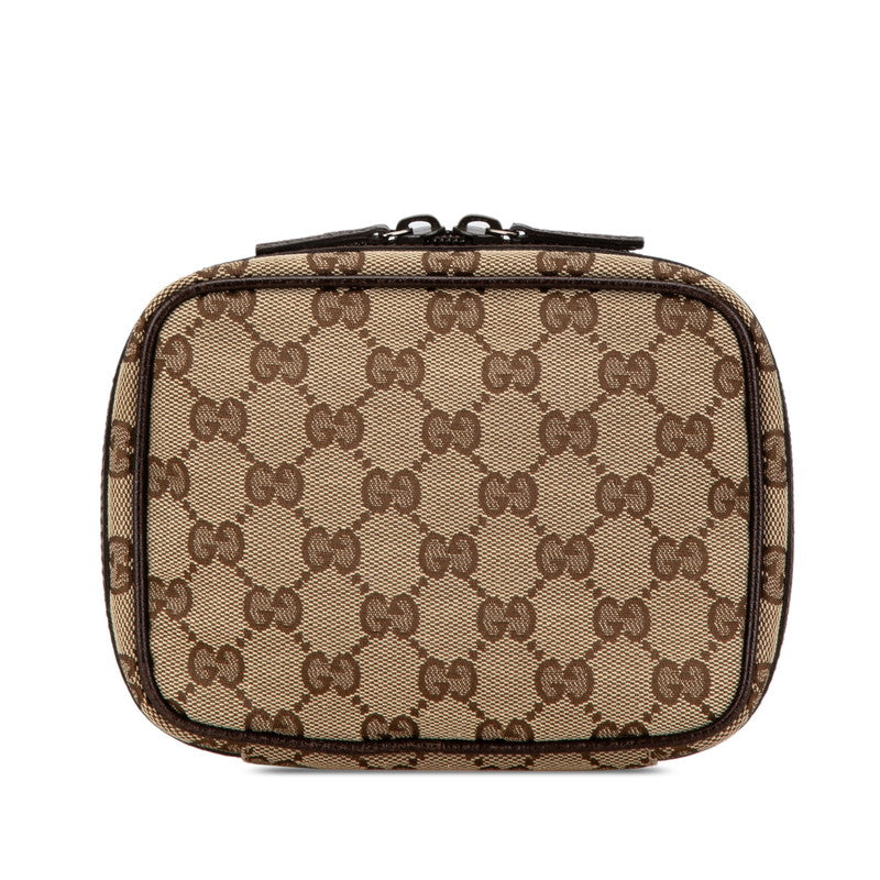 Gucci GG Canvas Leather Cosmetic Pouch 153129