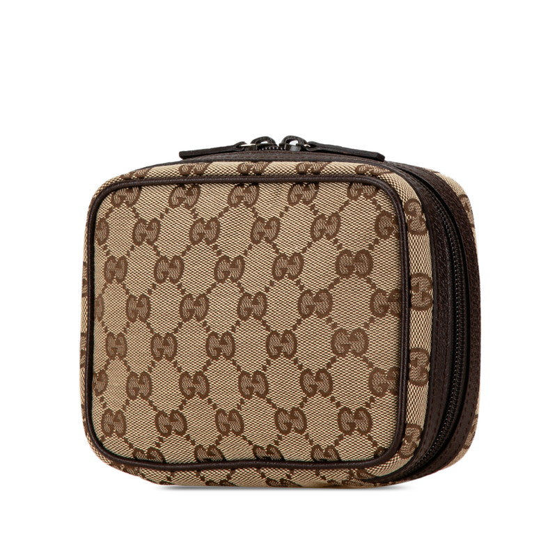 Gucci GG Canvas Leather Cosmetic Pouch 153129