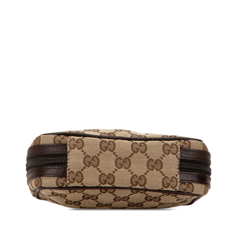 Gucci GG Canvas Leather Cosmetic Pouch 153129