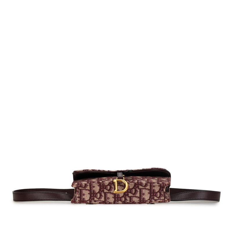 Dior Canvas Leather Trotter Saddle Shoulder Waist Bag