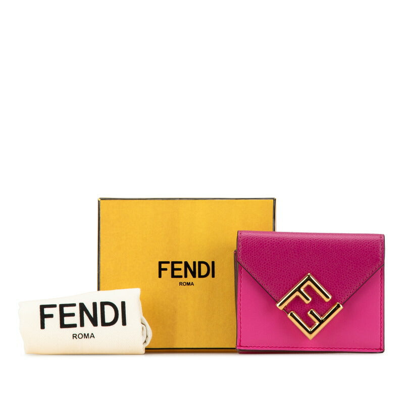 Fendi Leather FF Diamond Trifold Wallet 8M0480