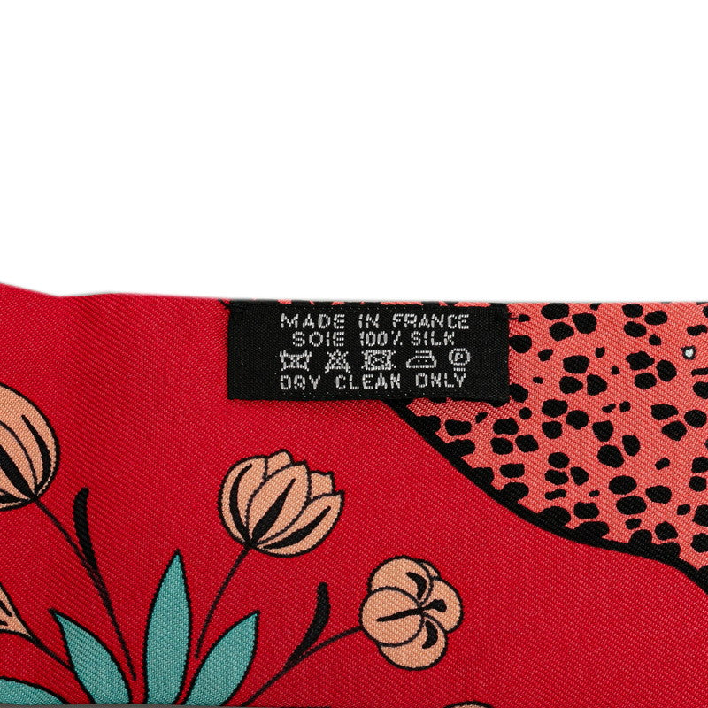 Hermes Silk Twilly Scarf Red Multicolor