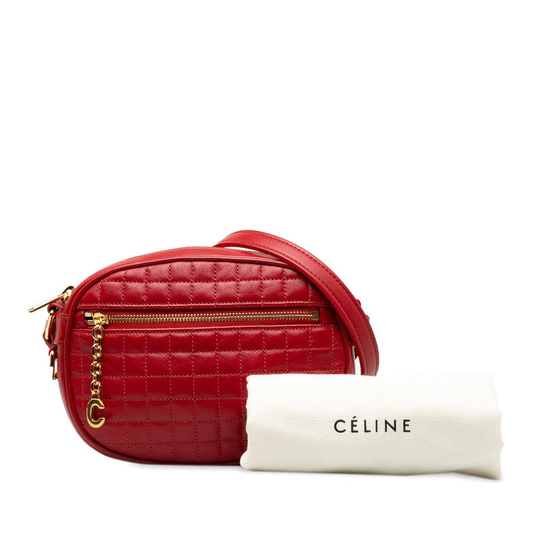 Celine Leather C Small Camera Shoulder Bag Red in Great Condition