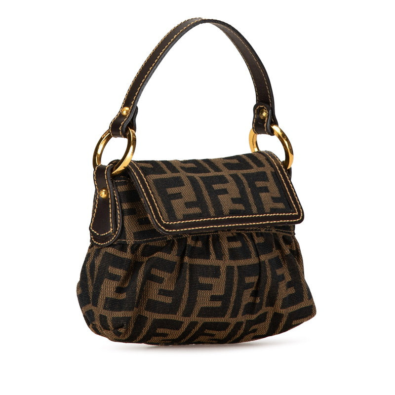 Fendi Zucca Chef Mini Handbag Brown Canvas Leather in Great Condition