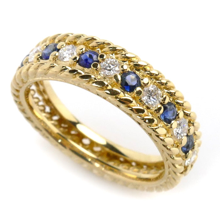 Dior K18YG Yellow Gold Sapphire Twist Ring