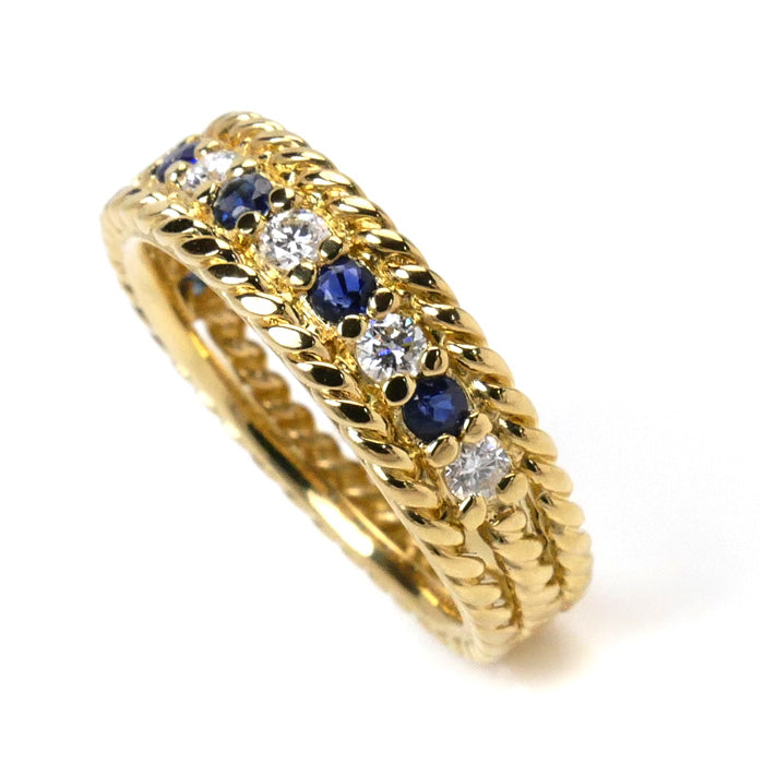 Dior K18YG Yellow Gold Sapphire Twist Ring