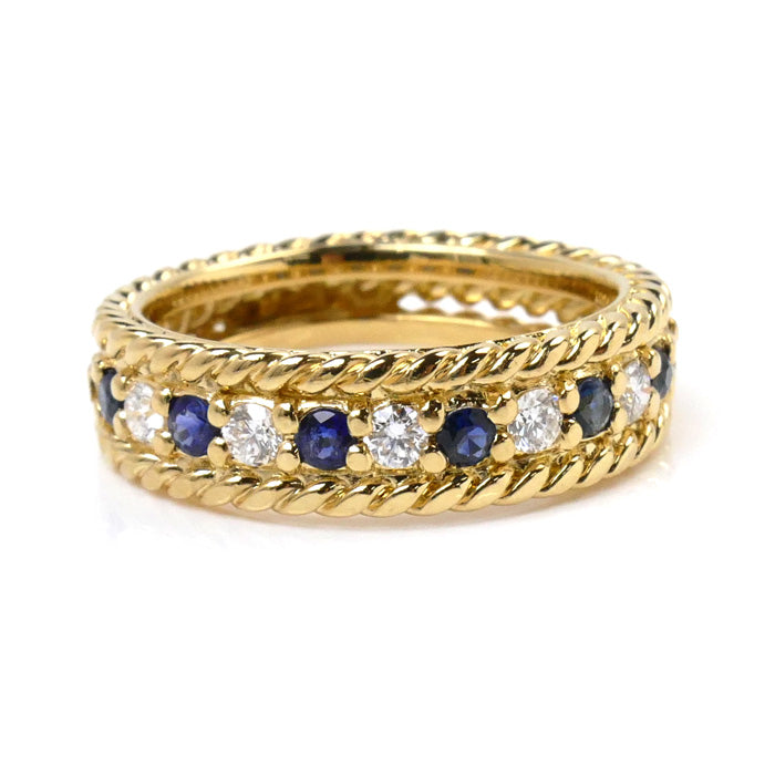 Dior K18YG Yellow Gold Sapphire Twist Ring