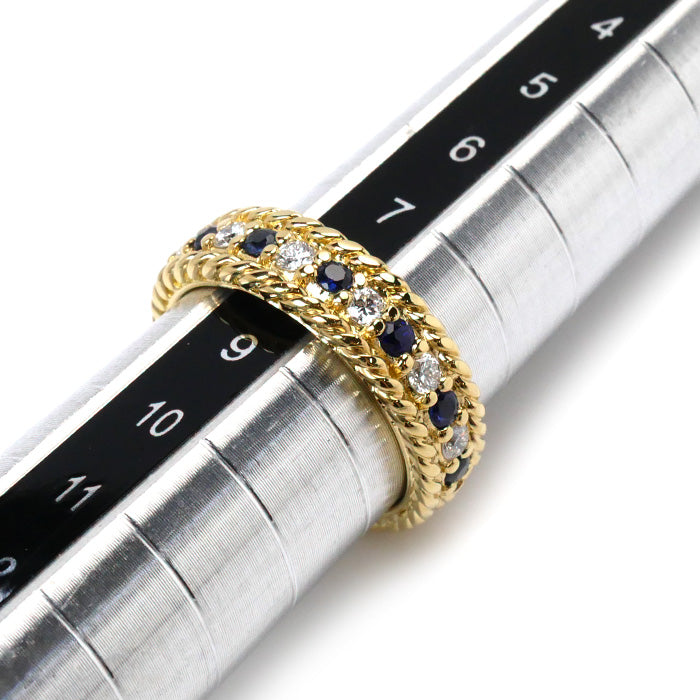 Dior K18YG Yellow Gold Sapphire Twist Ring