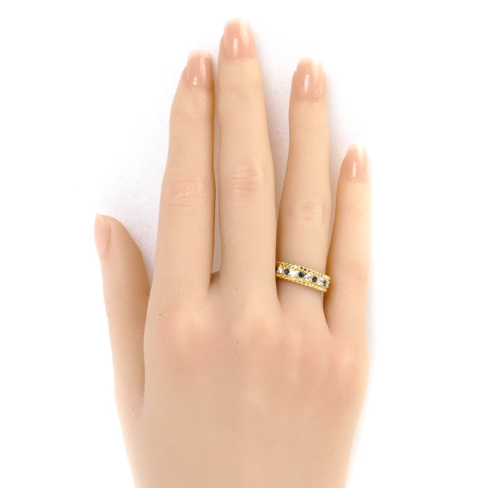 Dior K18YG Yellow Gold Sapphire Twist Ring