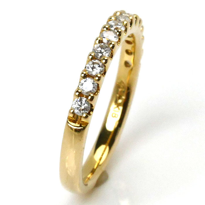 K18YG Yellow Gold Diamond Half Eternity Ring