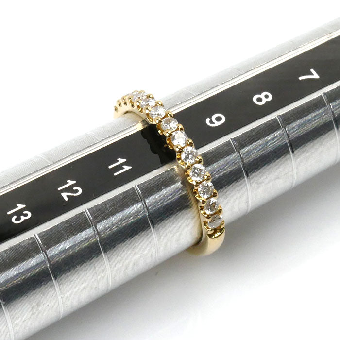 K18YG Yellow Gold Diamond Half Eternity Ring