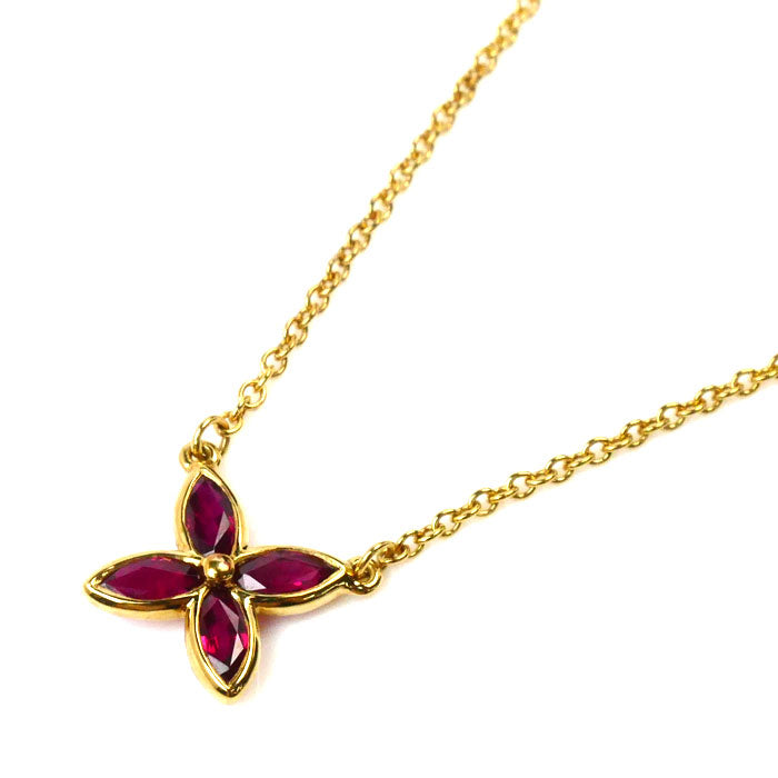 Tiffany & Co K18YG Yellow Gold Ruby Necklace