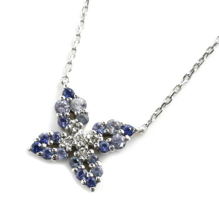 Vendome Aoyama K18WG White Gold Sapphire Necklace