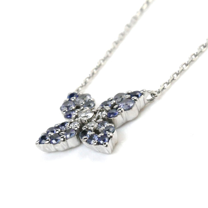 Vendome Aoyama K18WG White Gold Sapphire Necklace