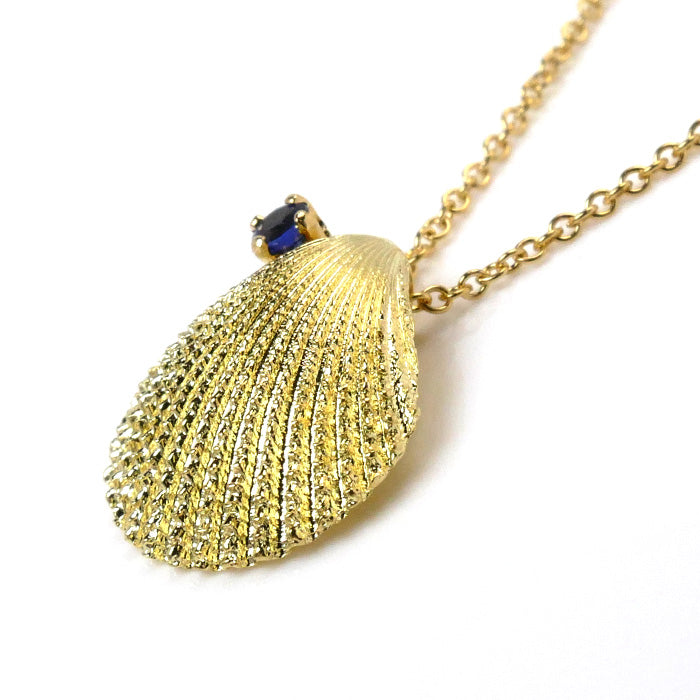 Tiffany & Co Yellow Gold Sapphire Shell Necklace