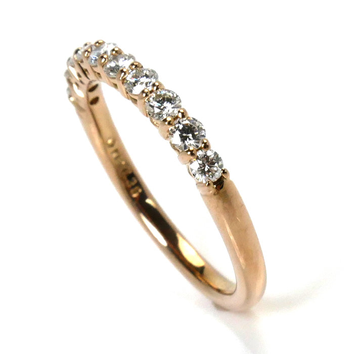 K18PG Pink Gold Diamond Half Eternity Ring