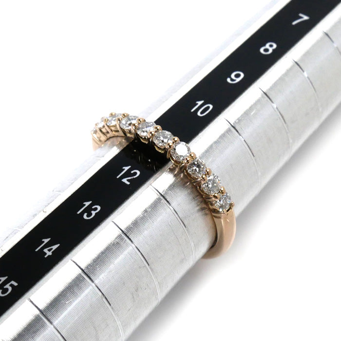 K18PG Pink Gold Diamond Half Eternity Ring