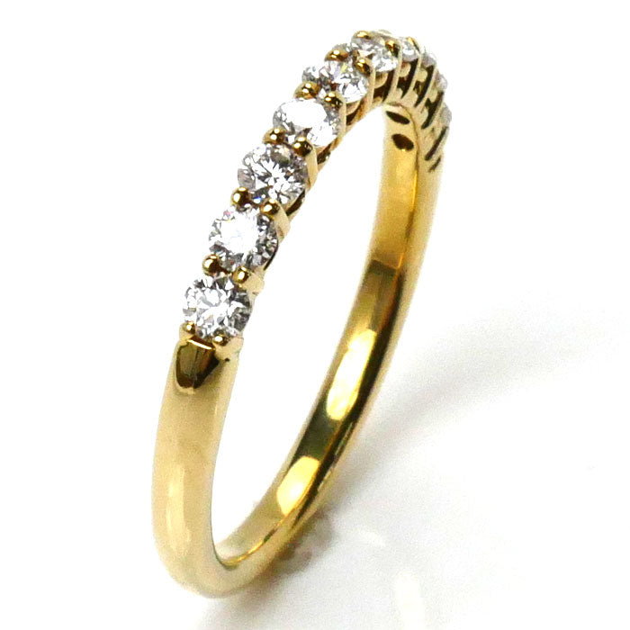 K18YG Yellow Gold Diamond Half Eternity Ring