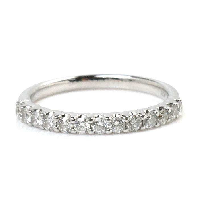 K18WG White Gold Diamond Half Eternity Ring