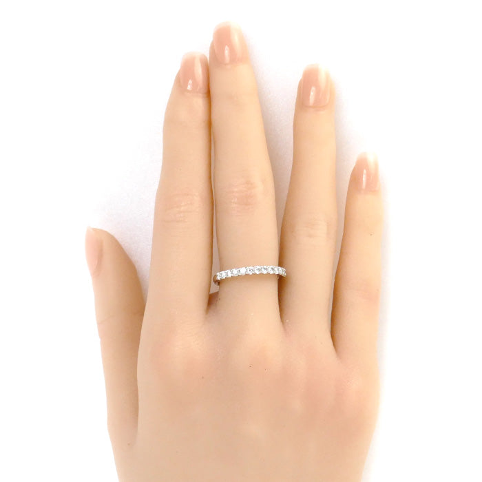 K18WG White Gold Diamond Half Eternity Ring