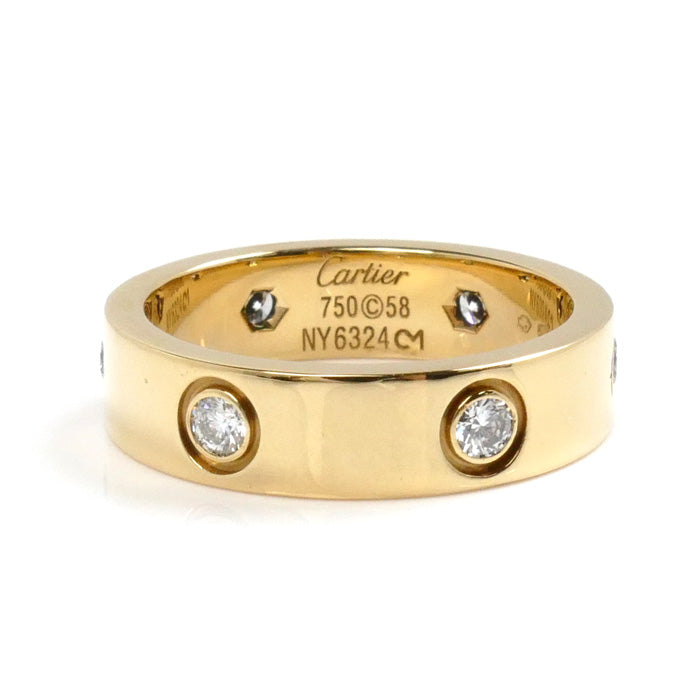 Cartier Yellow Gold Diamond Love Ring 6P