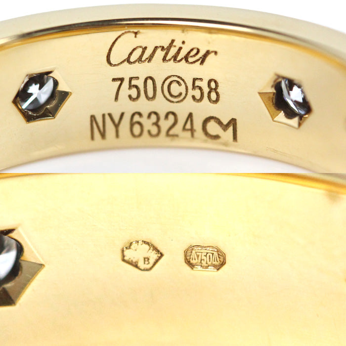 Cartier Yellow Gold Diamond Love Ring 6P