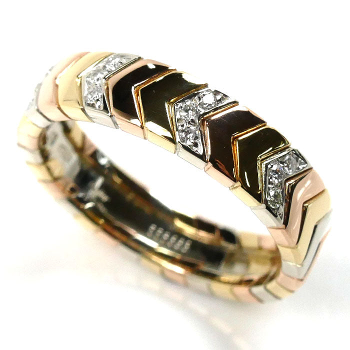 Cartier K18 Gold Three-Color Diamond Ring