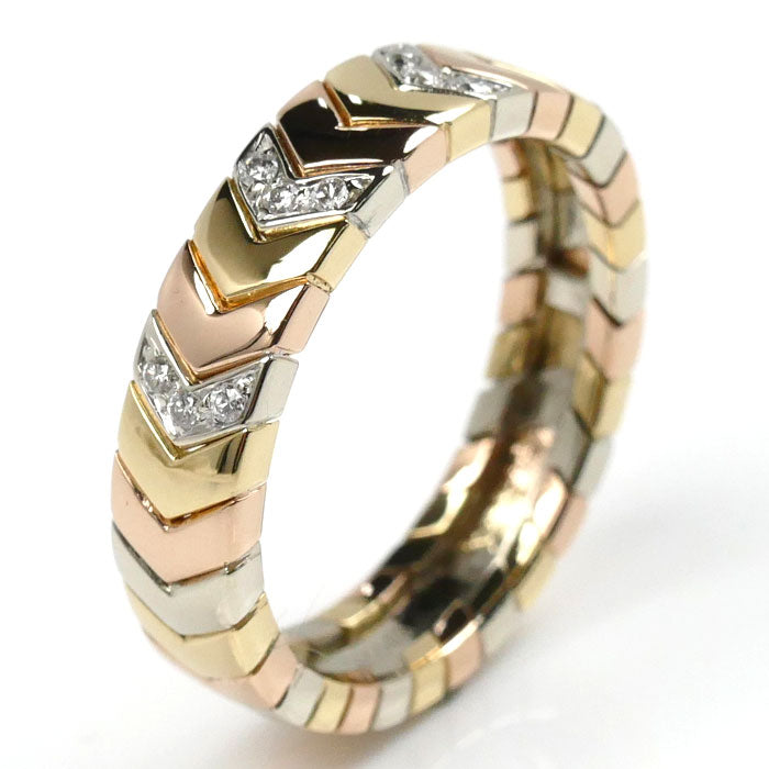 Cartier K18 Gold Three-Color Diamond Ring