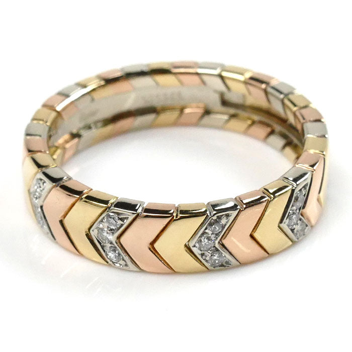 Cartier K18 Gold Three-Color Diamond Ring