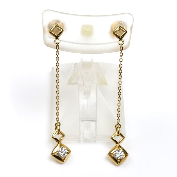 De Beers FOREVER MARK Au750 Diamond Long Chain Earrings