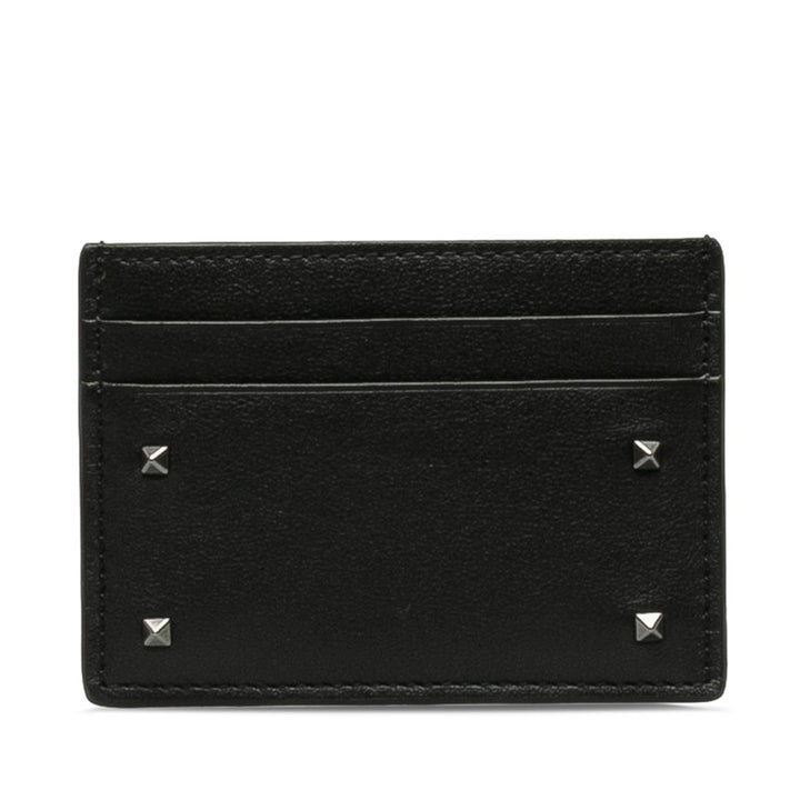 Valentino Rockstuds Leather Card Case Black in Very Good Condition