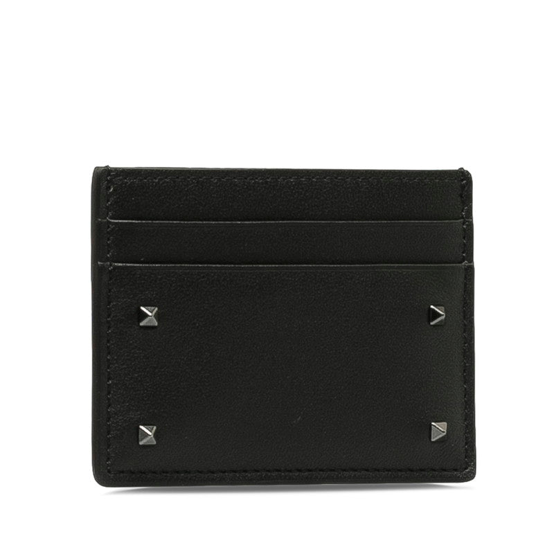 Valentino Rockstuds Leather Card Case Black in Very Good Condition