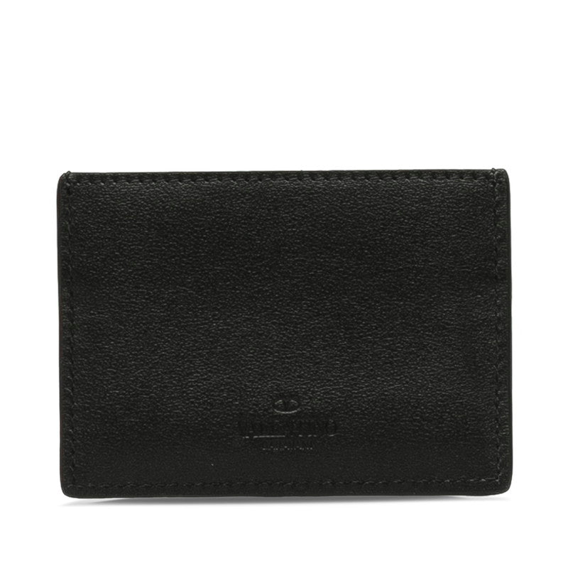 Valentino Rockstuds Leather Card Case Black