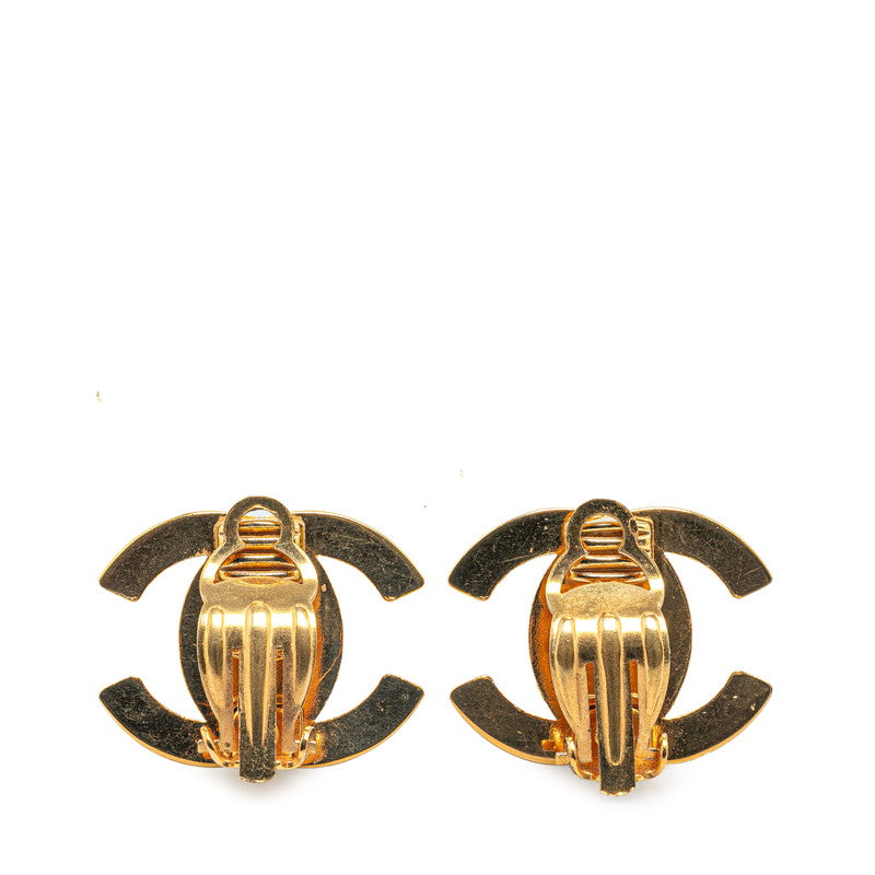 Chanel Coco Mark Turnlock Earrings Gold