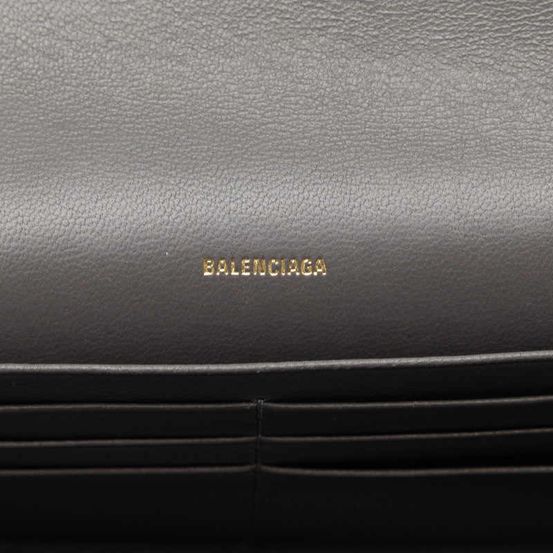 Balenciaga Continental Wallet Black Calf Leather