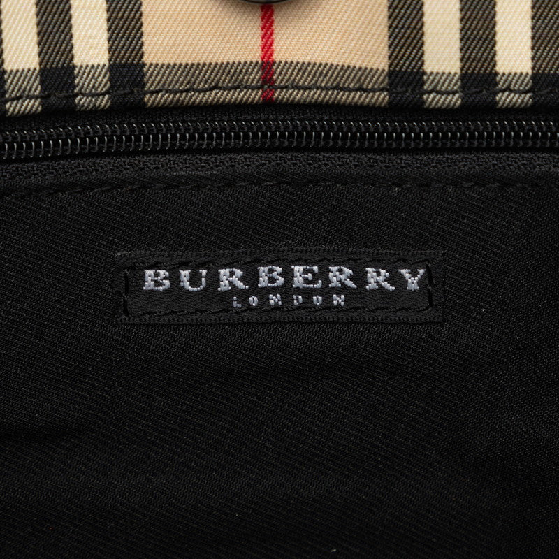 Burberry Nova Check Canvas Leather Tote Bag in Very Good Condition