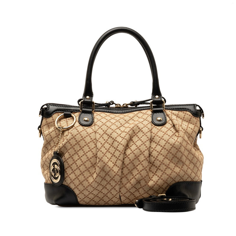 Gucci Diamante Sukey 2WAY Handbag Canvas Leather