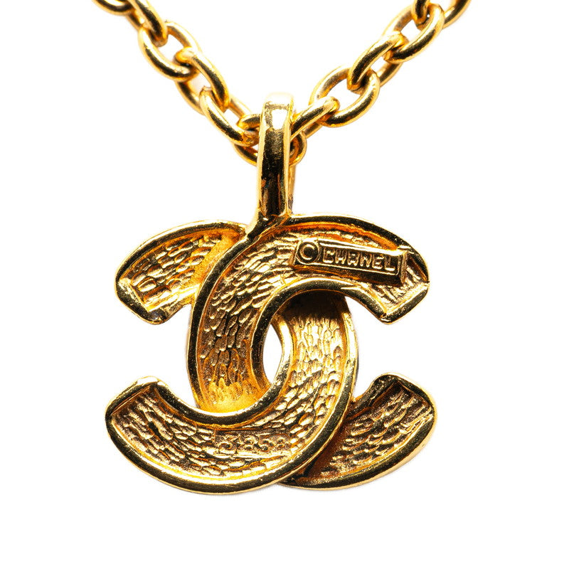 Chanel Mini Matelasse Coco Mark Necklace Gold Plated in Great Condition