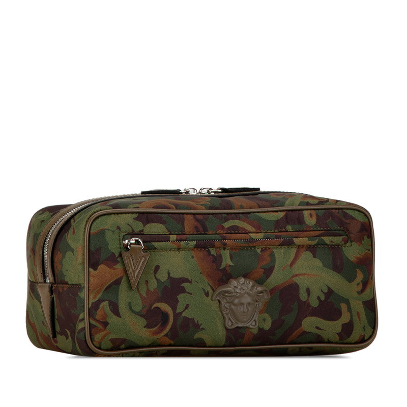 Versace Medusa Camouflage Nylon Leather Clutch Bag