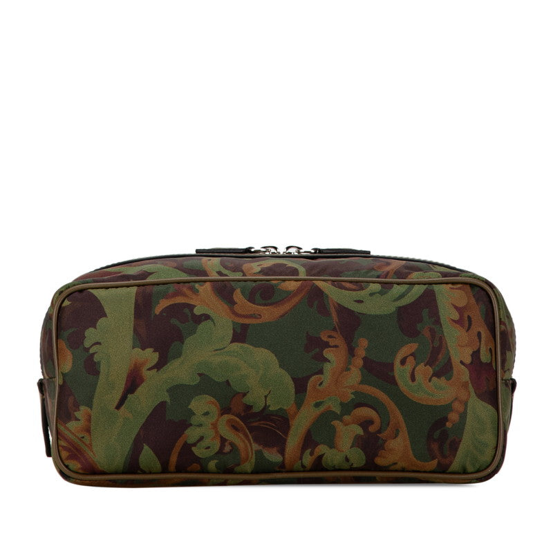 Versace Medusa Camouflage Nylon Leather Clutch Bag