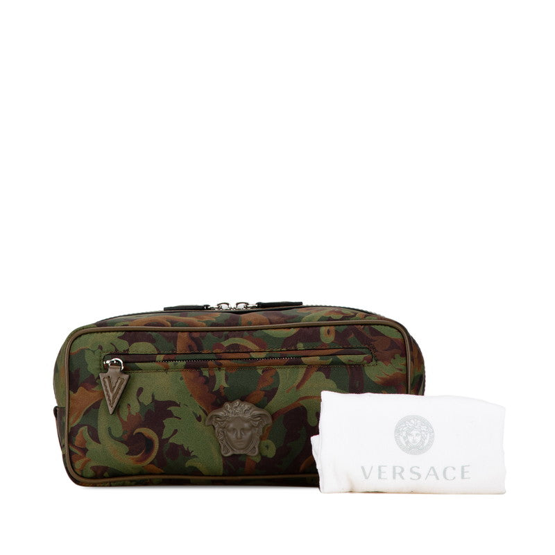 Versace Medusa Camouflage Nylon Leather Clutch Bag