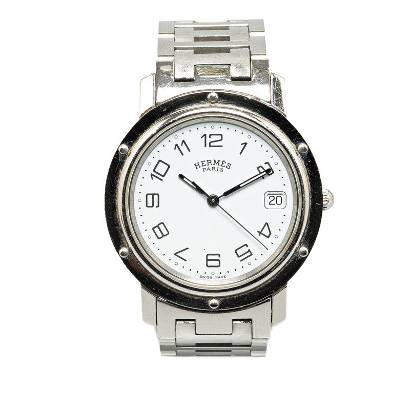 Hermes Clipper Quartz Watch Stainless Steel CL6.710 in Very Good Condition