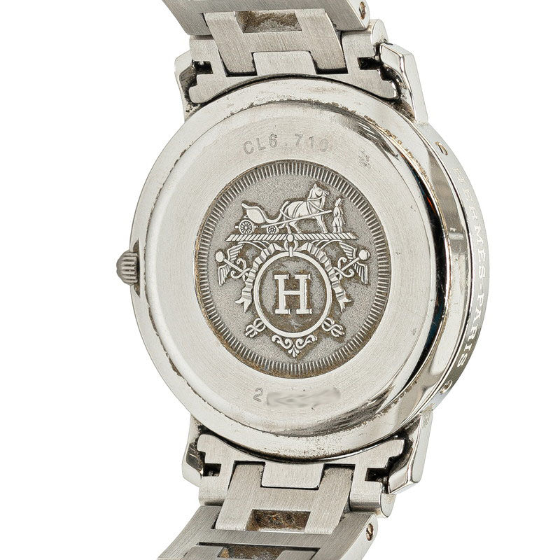 Hermes Clipper Quartz Watch Stainless Steel CL6.710 in Very Good Condition