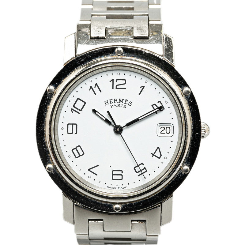 Hermes Clipper Quartz Watch Stainless Steel CL6.710 in Very Good Condition